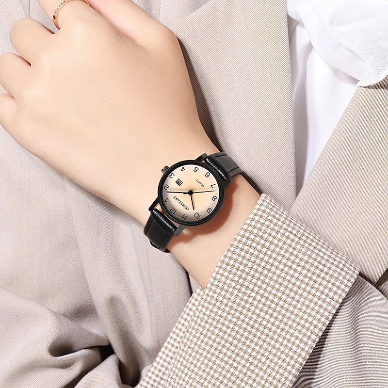 New Fashion Watch Student Women's Digital Calendar Quartz Watch Belt Women's Watch Women's Watch