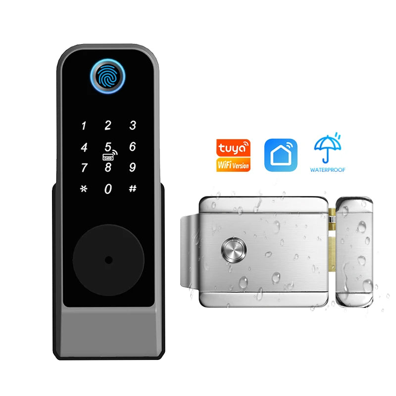 Fingerprint Lock Waterproof Tuya Wifi Remote Control Bluetooth TTLock App Mechanical Electronic Smart Door Lock for Home