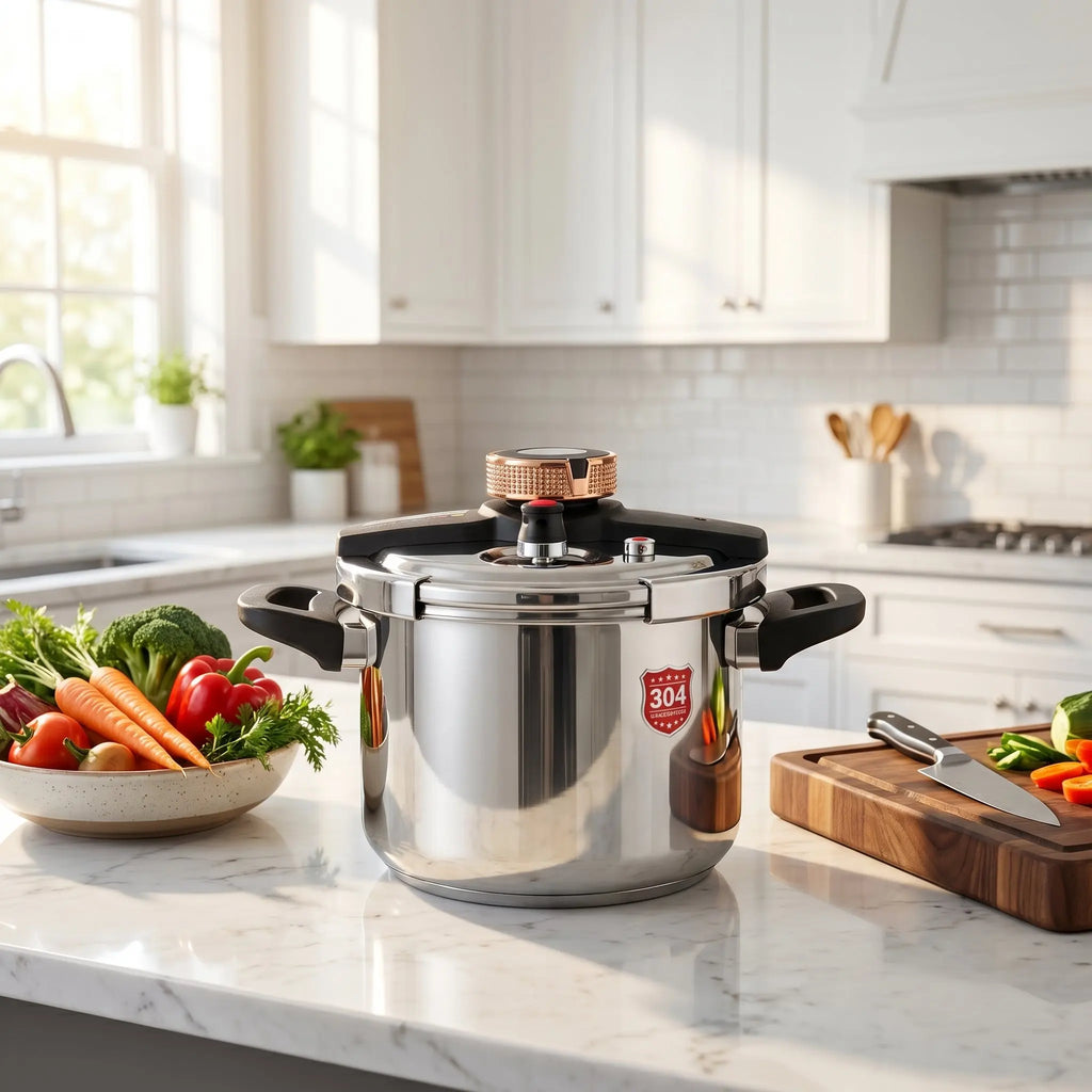 304 Stainless Steel Knob Pressure Cooker 4L-11L 80kPa High Pressure Fast Cooking Pot for Home Kitchen