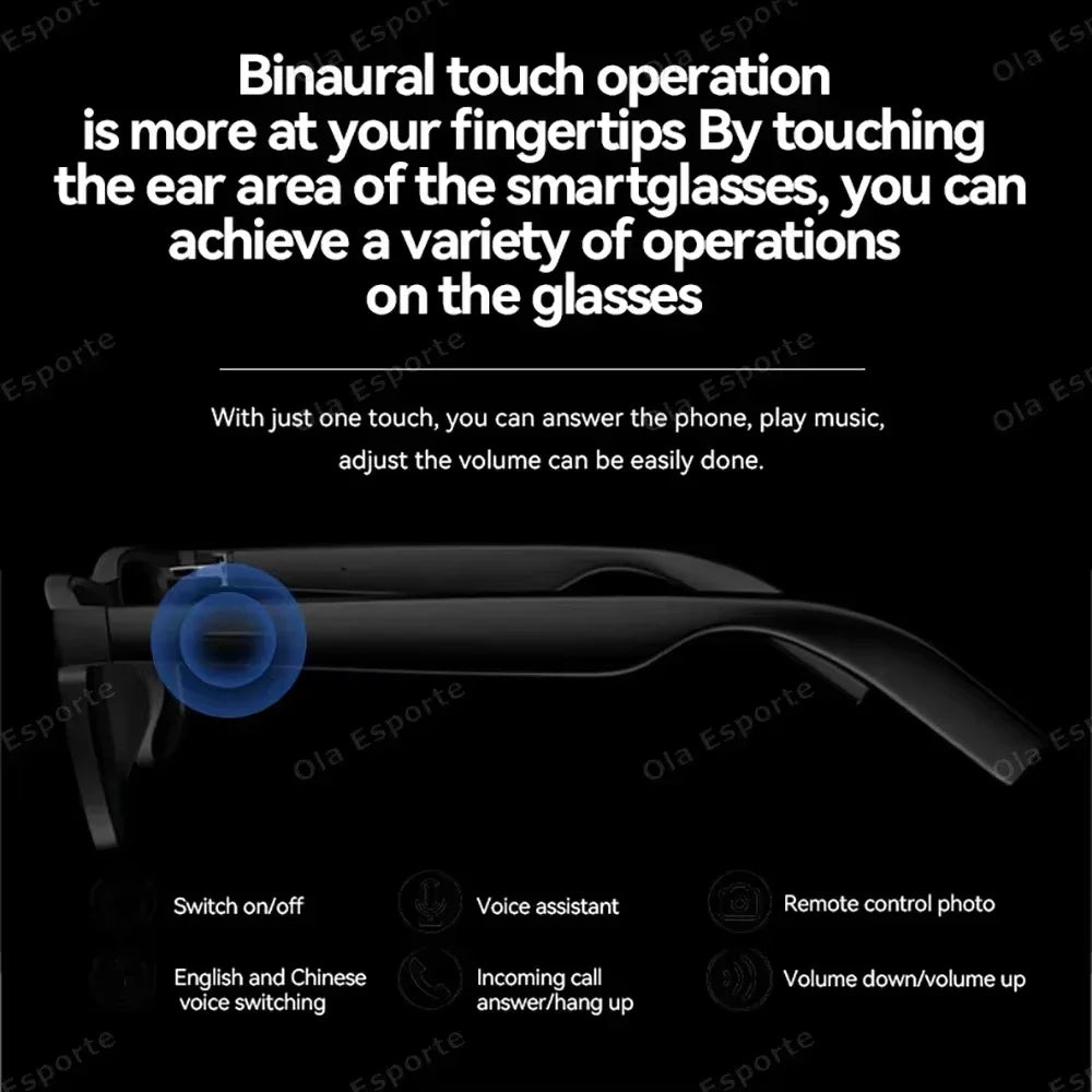 Lenovo 2026 New AI Smart Glasses 8K Touch Control Photo Video Recording Translator Voice Assistant Bluetooth Wireless Sunglasses