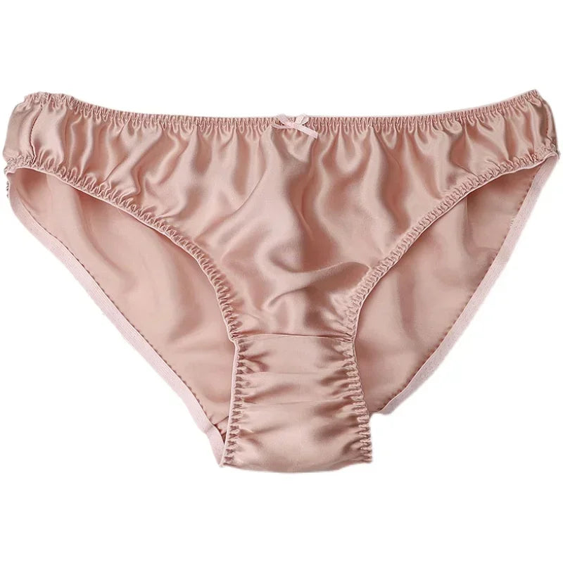silk underwear, antibacterial, comfortable, breathable, 100% mulberry silk, medium and low waisted silk, smooth triangle pants