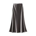 Seoulish Vintage Polka Dot Satin Mermaid Skirts for Women 2026 New Spring Summer High Waist Casual Mid Length Women's Skirts