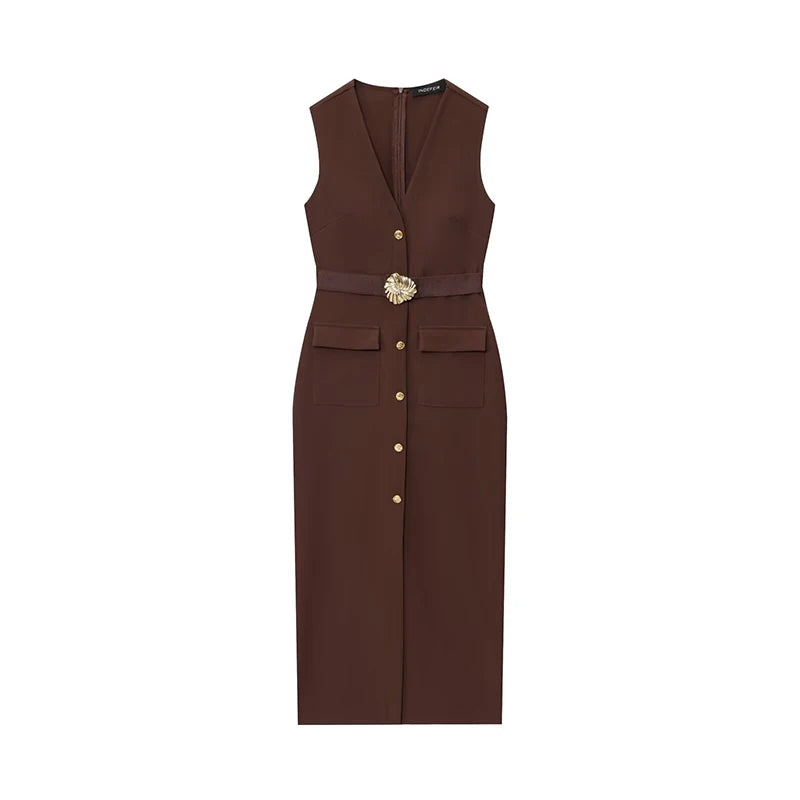 Black Elegant Party Midi Dresses 2026 Women's Summer Sleeveless Long Dresses Fashion Casual Vintage Evening Party Dress  ﻿