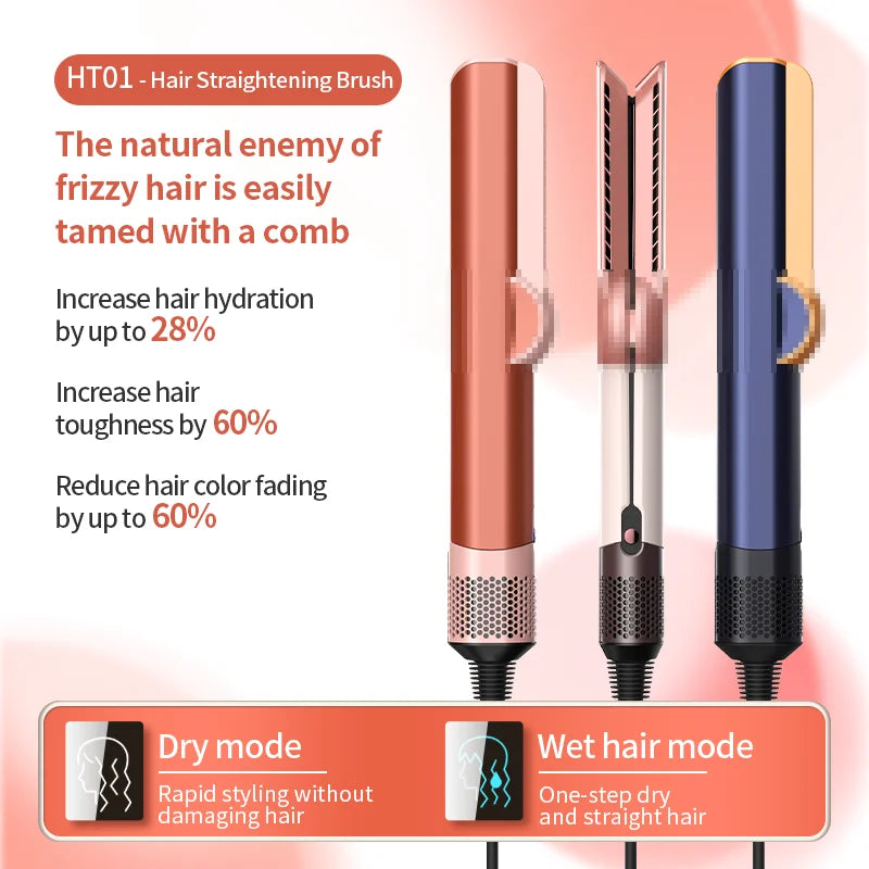 Hair straightener HT01 hair dryer Huaqiangbei straight board clamp straight hair negative ion does not damage hair dry and wet