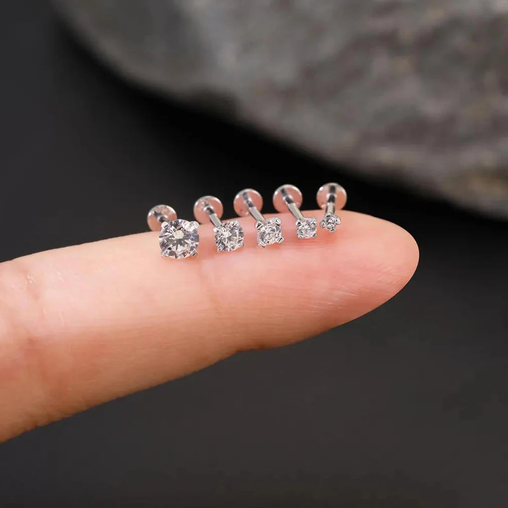 Aide 0.03-1.2CT Moissanite Earrings 925 Sterling Silver Round Cut Stud Earrings Piercing Earrings for Men Women Certificate