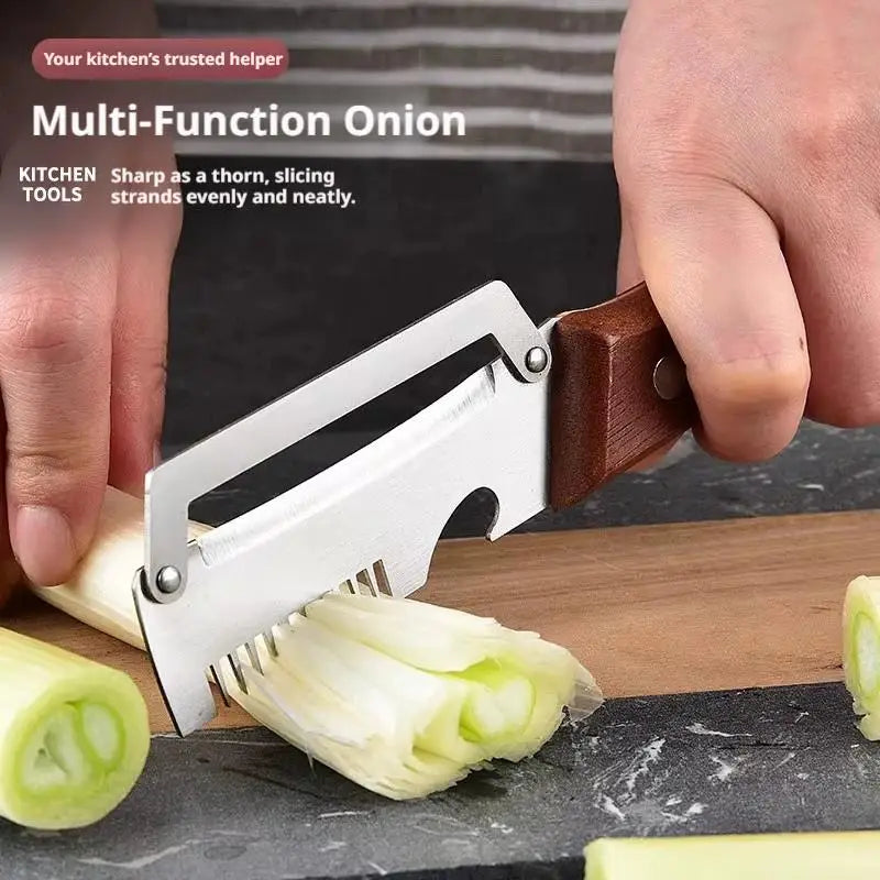 3-in-1 Stainless Steel Vegetable Peeler Peeling Knife With Wooden Handle And Bottle Opener Kitchen Tool