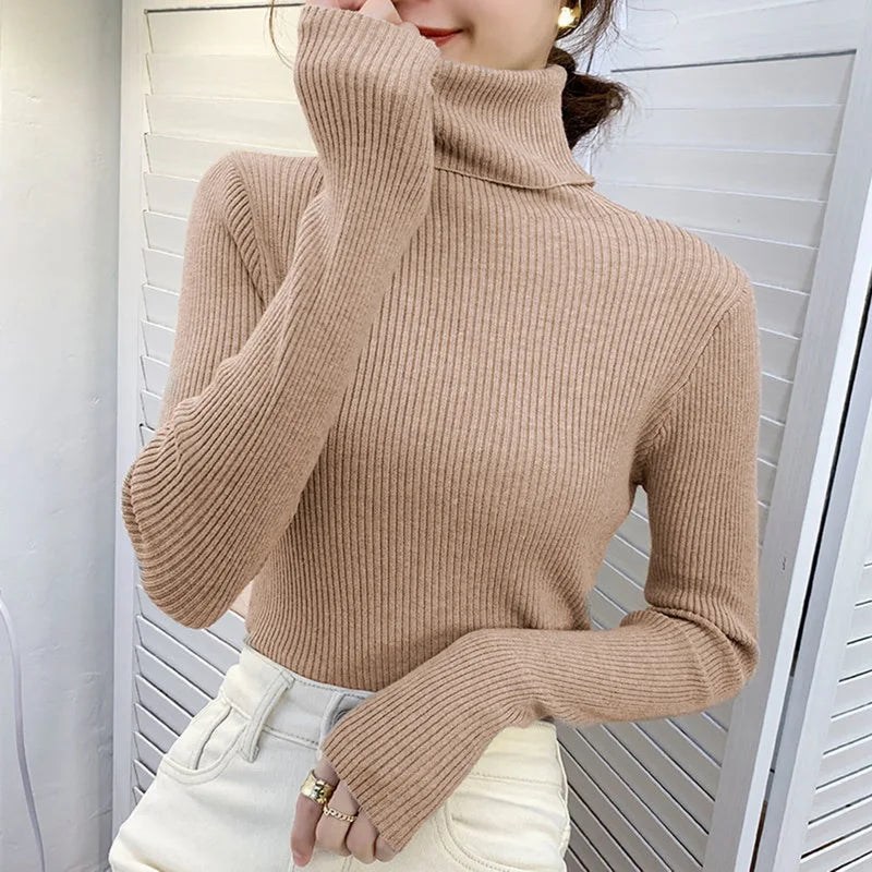 Women Fall Turtleneck Sweater Knitted Soft Pullovers Cashmere Jumpers Basic Soft Sweaters For Women 2026 Autumn Winter