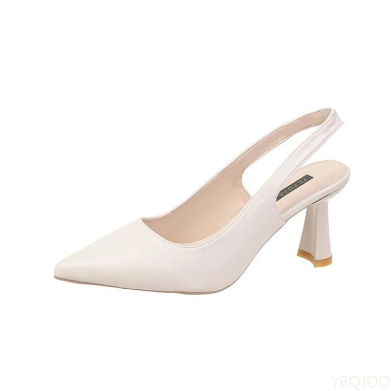2025 Summer new pointed high heels Women's sandals Casual Shallow mouth shoe Fashion elegant ladies shoes Zapatillas Mujer ﻿