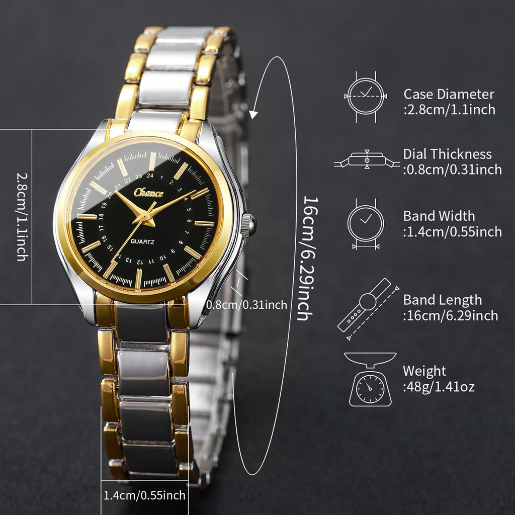 4PCS/Set Fashion Small Dial Women Watches Ladies Luxury Analog Quartz Wristwatch Bracelets Set Reloj Mujer（Without Box）