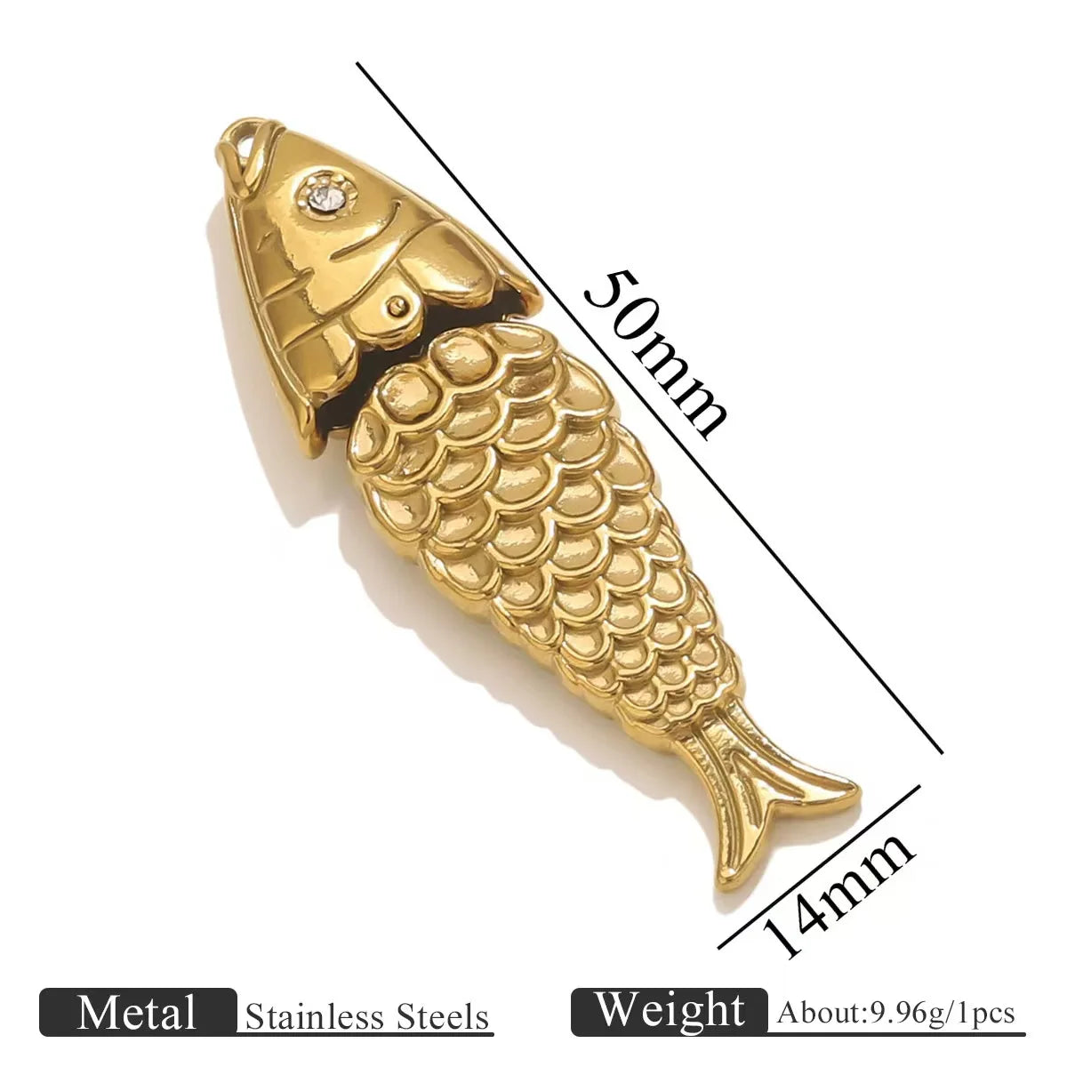 2026 Bohemian Style Spring/Summer Colorful Natural Stone Necklace with Stainless Steel Fish Pendant, Multiple Colors Available