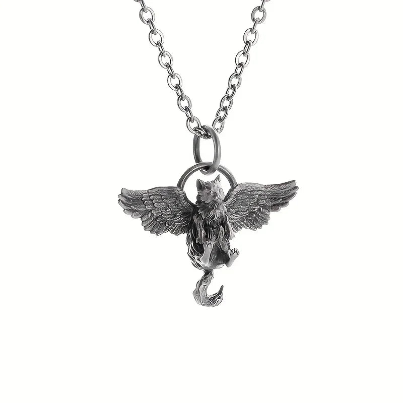 One exquisite and adorable pet cat wing animal pendant necklace, a fashionable jewelry gift and birthday present for womenjjj