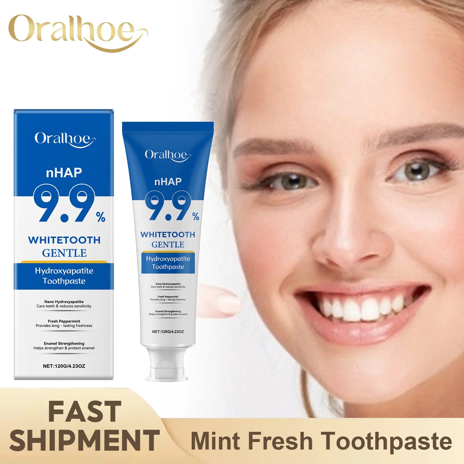 Hydroxyapatite Toothpaste Enamel Repair Teeth Stains Cleansing Bad Breath Removal Dental Birghtening Preventing Periodontitis