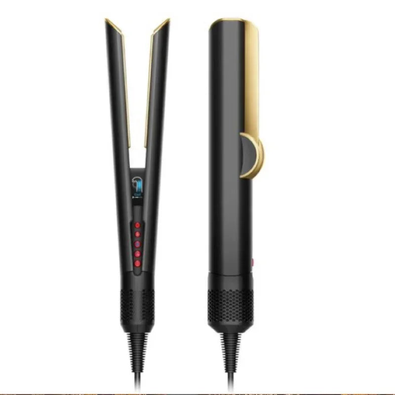 Professional 2-in-1 Negative Ion Hair Dryer & Straightener Long-Lasting Styling Tool Dual-Use Straightener for Wet or Dry Hair