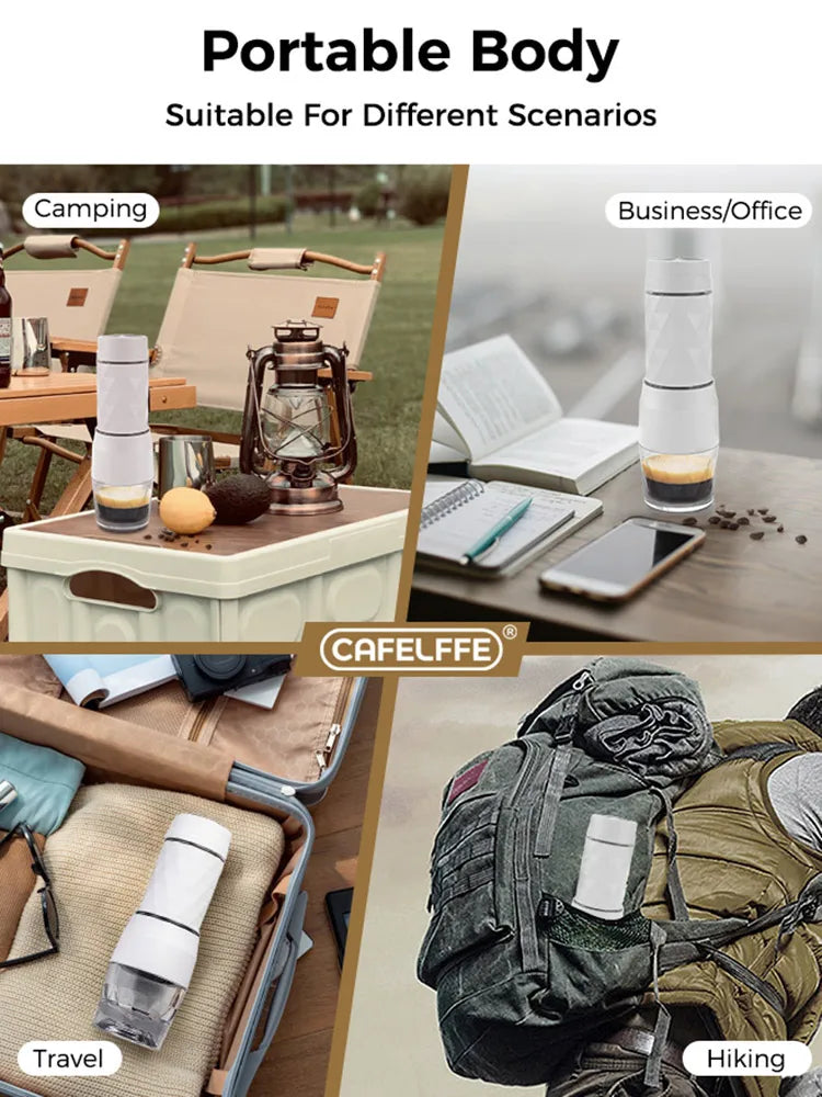 Cafelffe 3 In1 Portable Coffee Machine Hot/Cold Water Manual Espresso Maker For Capsule & Ground Hand Press Brewer hiking Travel 66