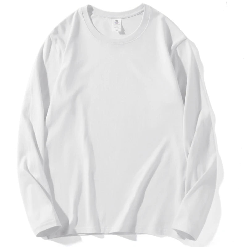 2026 Autumn Women Leisure Cotton Daily Long Sleeve Tops Lady Versatile Round Neck Baggy Clothes Female Concise Solid T-shirts