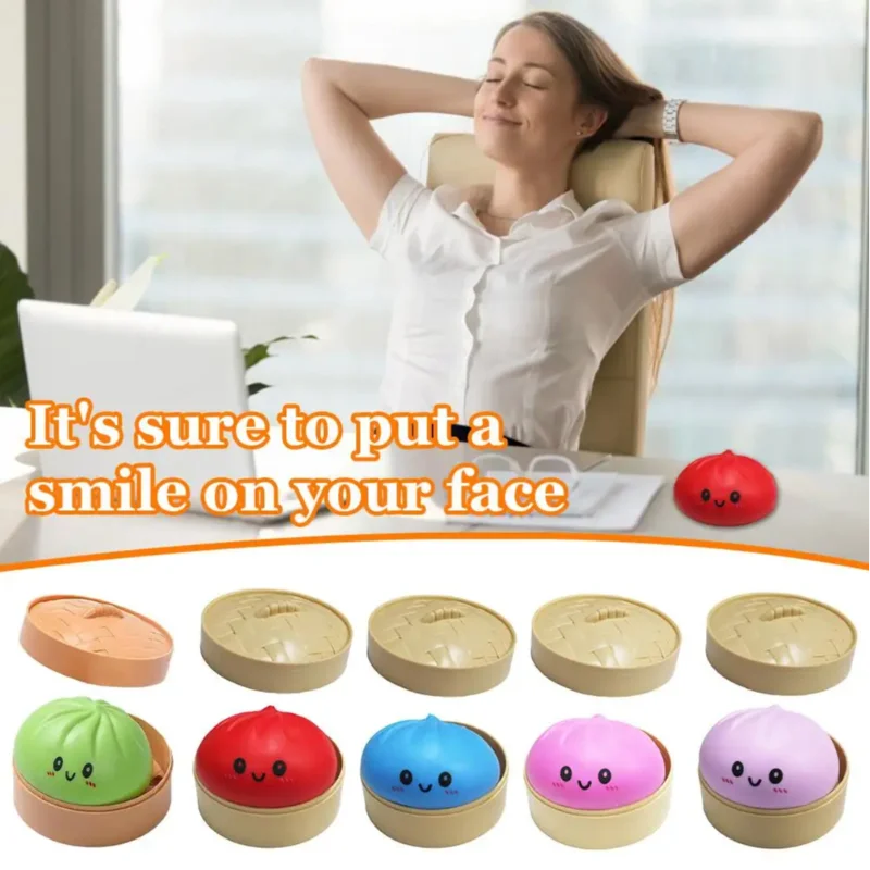 Simulation Colorful Dumpling Squishy Pressure Ball Slow Rebound Soft Pinch Stress Relief Squeeze Toys Gifts for Kids ＆ Adults