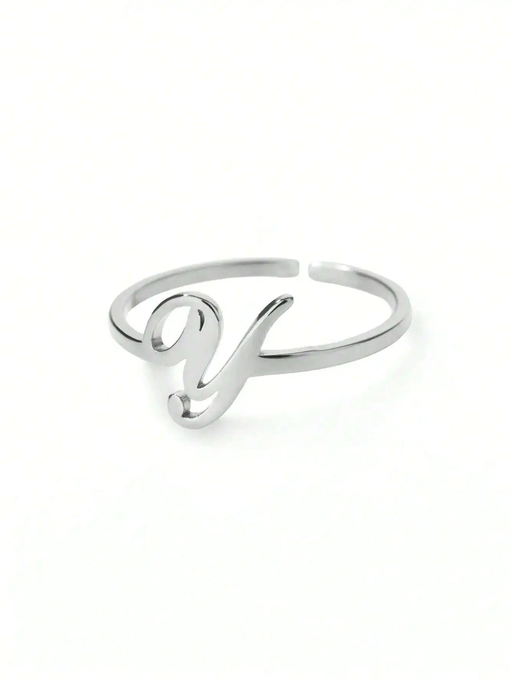 1PC Minimalist Initial Open Ring For Women Men Personalized 26 English Letter Ring Dainty 18K Gold Plated Stainless Steel