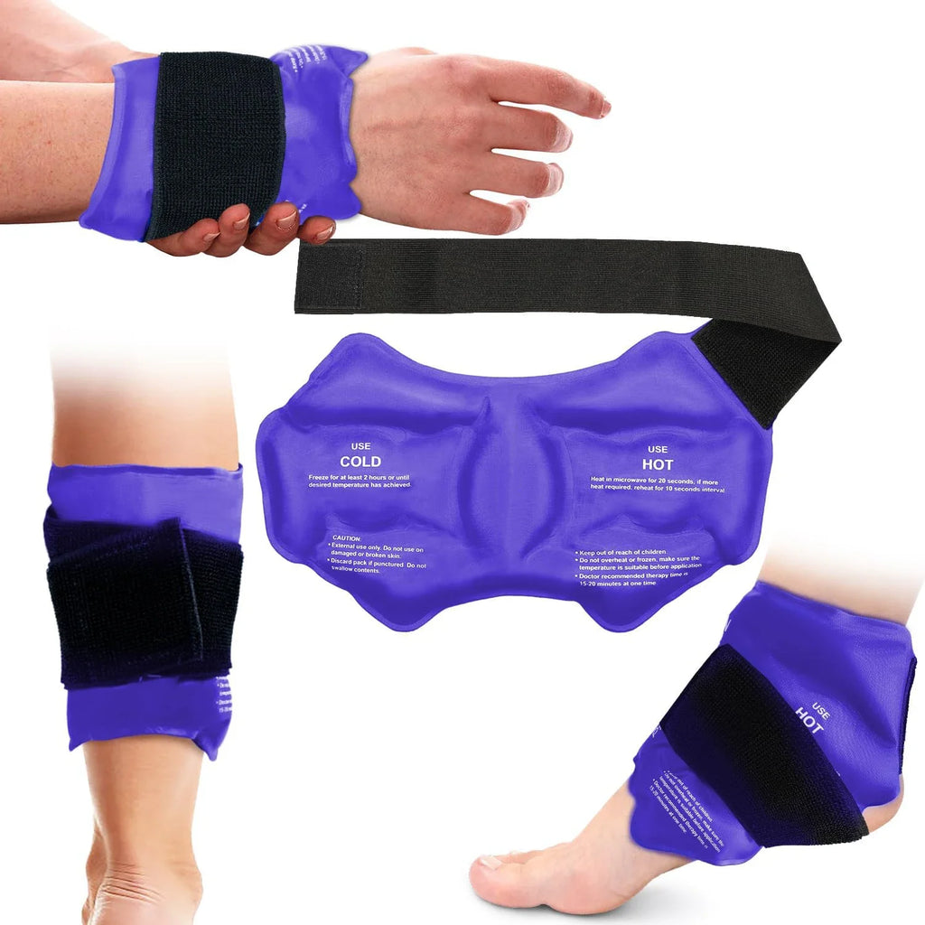 Ankle Ice Pack Wrap Reusable Gel Cold Compression for Foot Discomfort Ice Wrap for Feet Swelling and Recovery Sprained Ankles