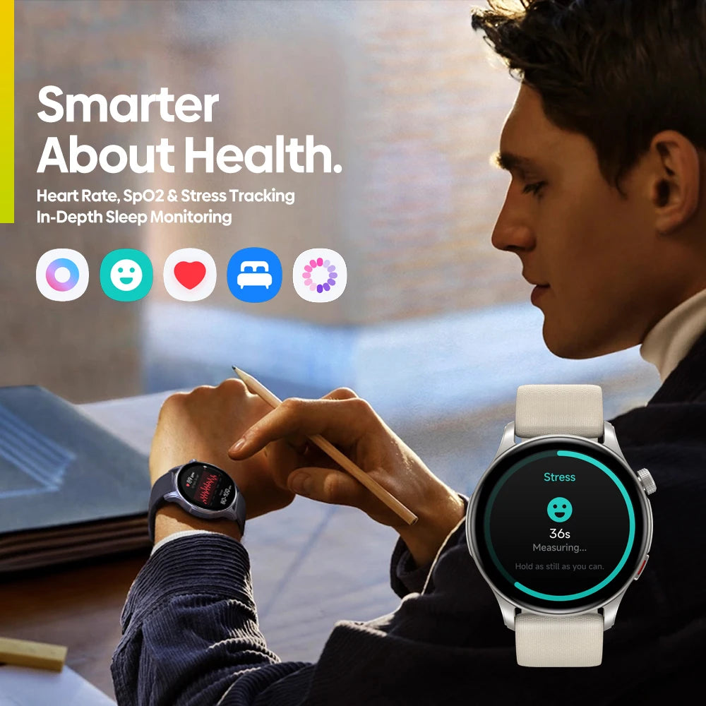 New Zeblaze Btalk 3 GPS Smartwatch 1.43" AMOLED Screen Dual Strap Bluetooth Calling Sports Watch Heart Rate SpO2 Stress Tracking
