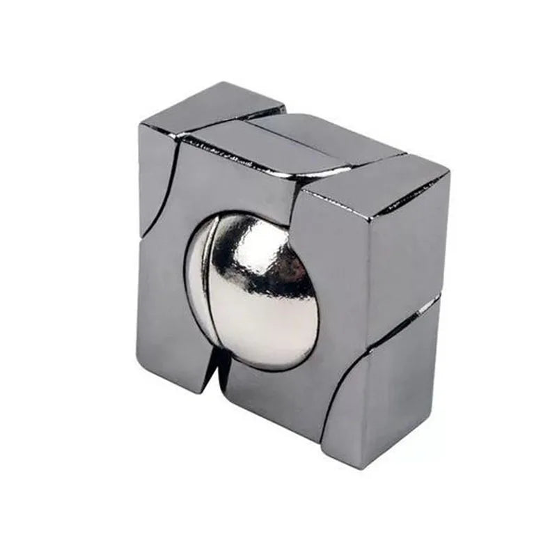 Metal Puzzle Lock Magic Ball Unlock Interlocking IQ Test Brain Teaser Disentanglement Educational Toys For Kids Adults