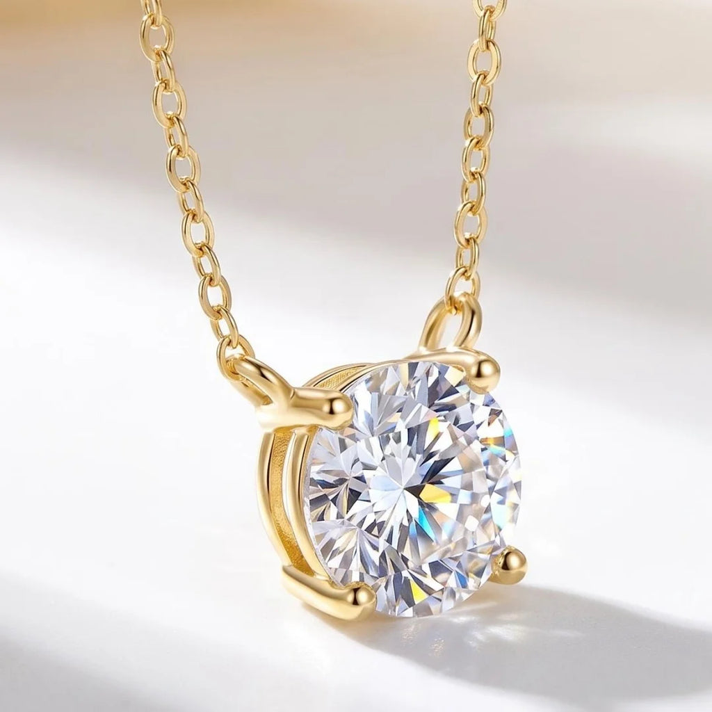 1-3ct D VVS1 Moissanite Necklaces for Women Solitaire Pandent Diamond GRA Certified s925 Silver Plated 18k Dainty Necklace
