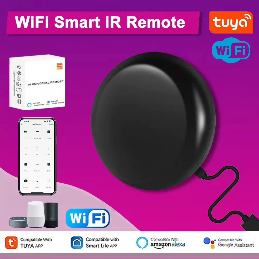 Tuya WiFi Smart IR Remote Control Tuya Smart Home Remote Controller for TV DVD Air Conditioner AUD Works with Alexa Google Home