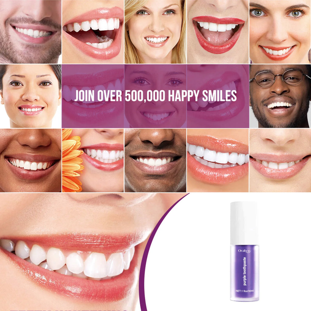 Whitening Toothpaste for Teeth Cleaning Plaque Stains Remover Odor Oral Bad Smell Refreshing Gums Hygiene Purple Toothpaste 30ml