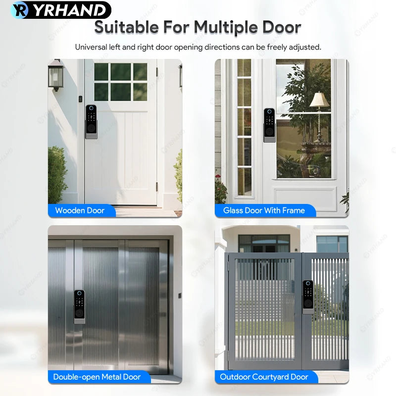Fingerprint Lock Waterproof Tuya Wifi Remote Control Bluetooth TTLock App Mechanical Electronic Smart Door Lock for Home