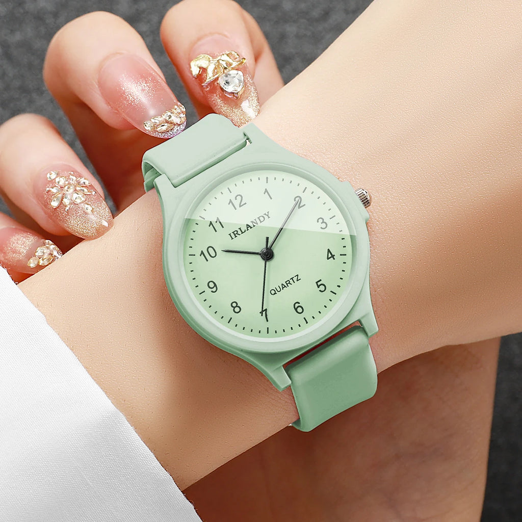 Fashion Arabic Dial Women Quartz Watch Casual Silicone Strap Ladies Wristwatches Reloj Mujer Girls Clock (Without Box)