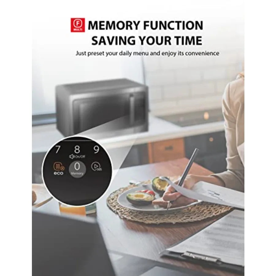 ML-EM45P BS Countertop Microwave Oven with Smart Sensor and 13.6" Removable Position Memory Turntable, Sound On/Off Function, 1