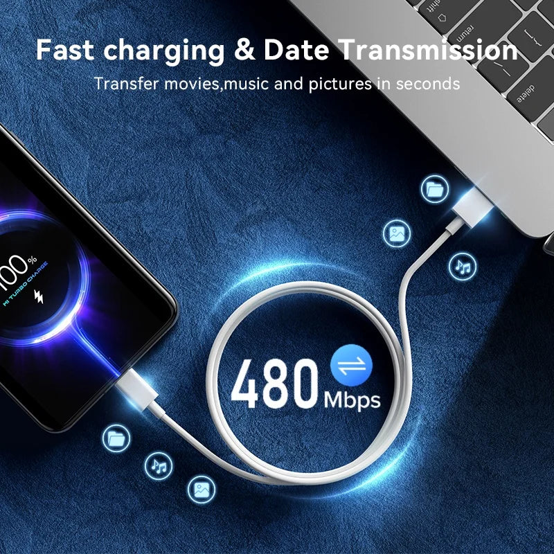 Xiaomi  6A 120W USB C-type ultra fast charging cable Xiaomi Mi 13 12 Pro Realme POCO 12 Turbo fast charging data cable
