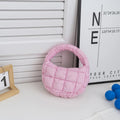 Candy bag Fashion Mini Puffer Tote Bag Quilted Circle Phone Purse  Elegant  Soft Nylon Padded Key Pouch Simple Trend Handbag