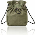 Unisex Lightweight Waterproof Nylon Drawstring Crossbody Bag Mini Dual Closure Adjustable Phone Shoulder Purse Travel Sling Bag