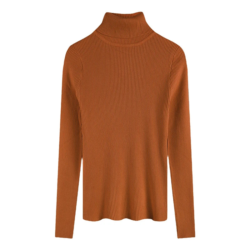 2026 Casual Slim Knitted Pullover Autumn Winter Thick Turtleneck Sweater Base Sweater Korean Style Simple Base Layer Warm Tops