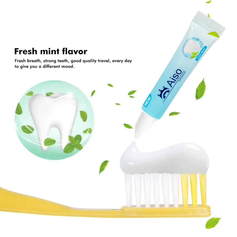 [6pcs portable travel toothpaste] Vitality mint flavor, portable travel toothpaste, deep cleaning, fresh breath (5g) - 6 pieces