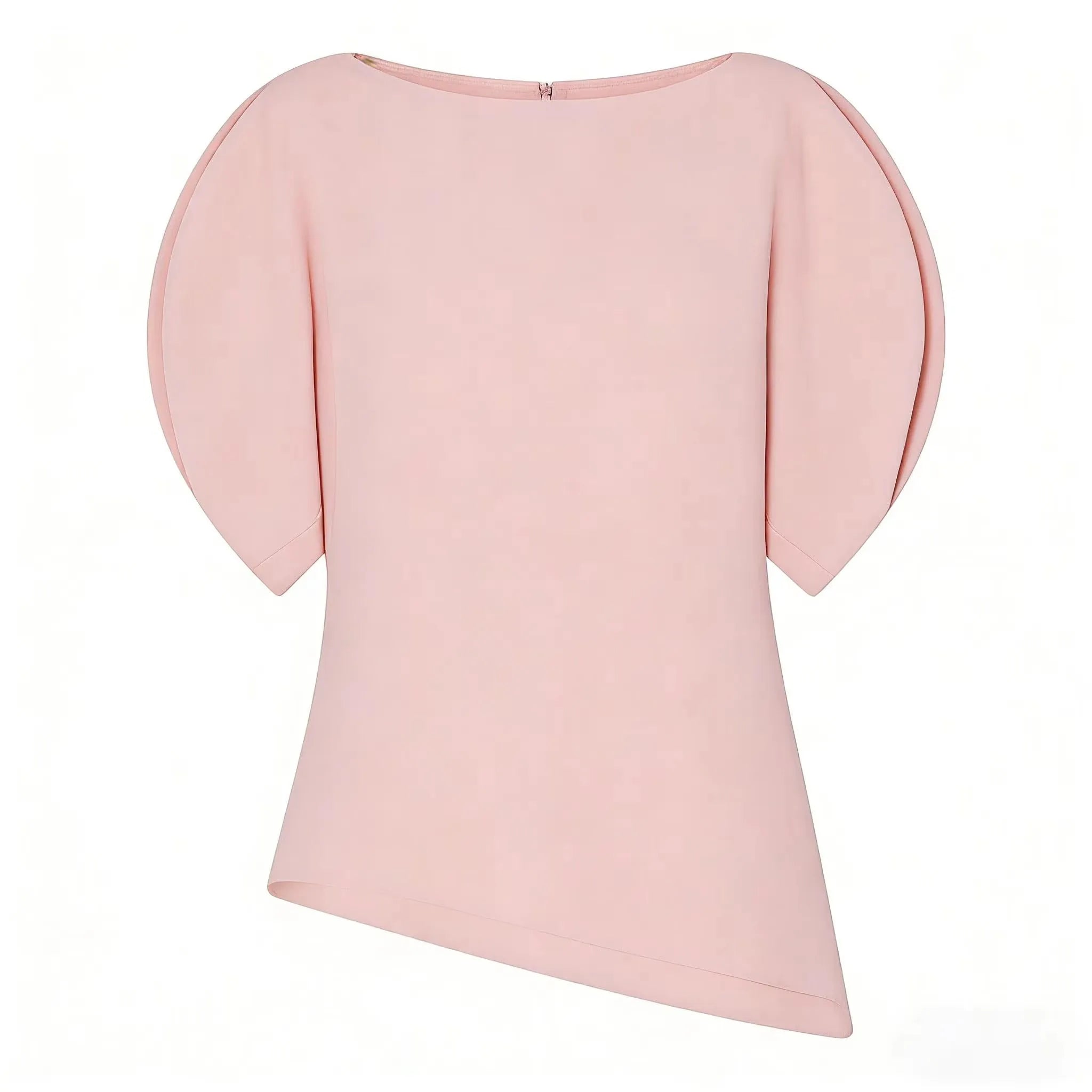HH Women Vintage Black Short Puff Sleeve Shirts O Neck Asymmetrical Hem Blouse 2026 Spring Trend High Street Lady Chic Tops