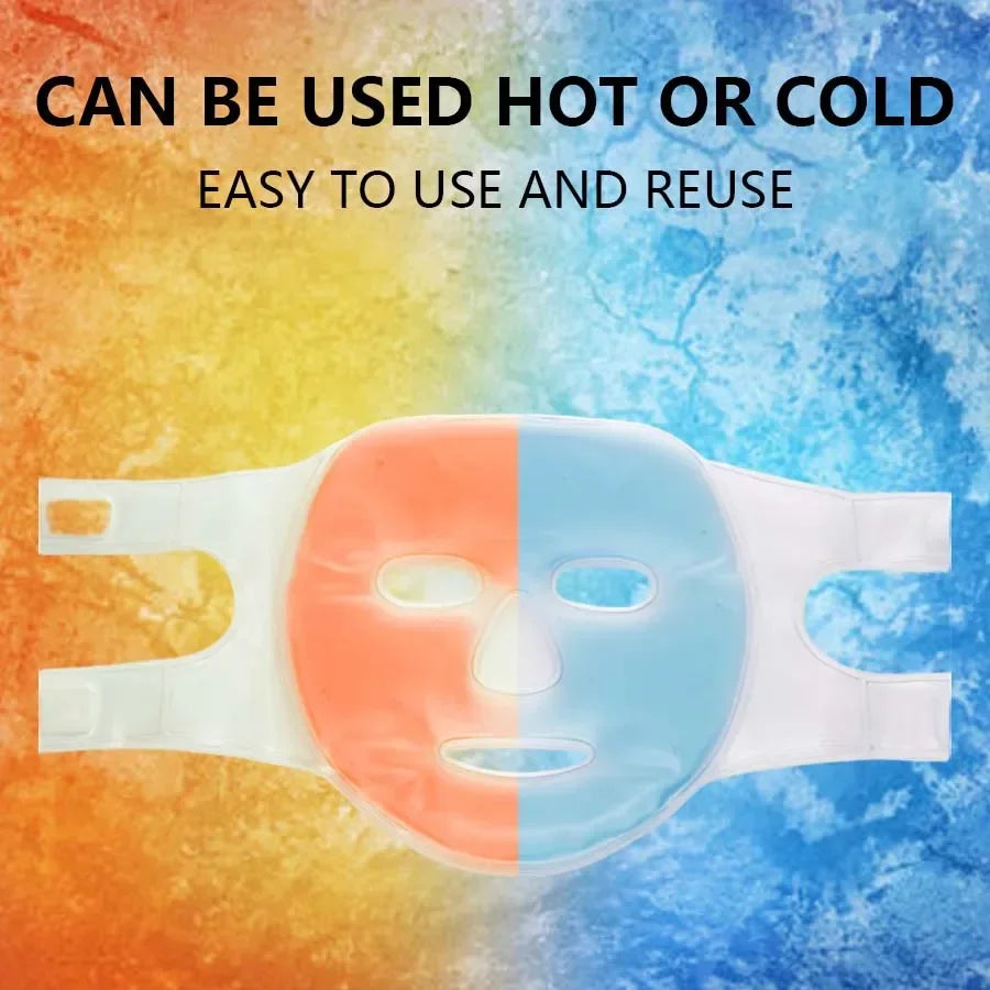 Cold Face Eye Mask Ice Pack Reduce Face Puffy, Dark Circles, Gel Beads Hot Heat Cold Compress Pack Face SPA for Women Sleeping