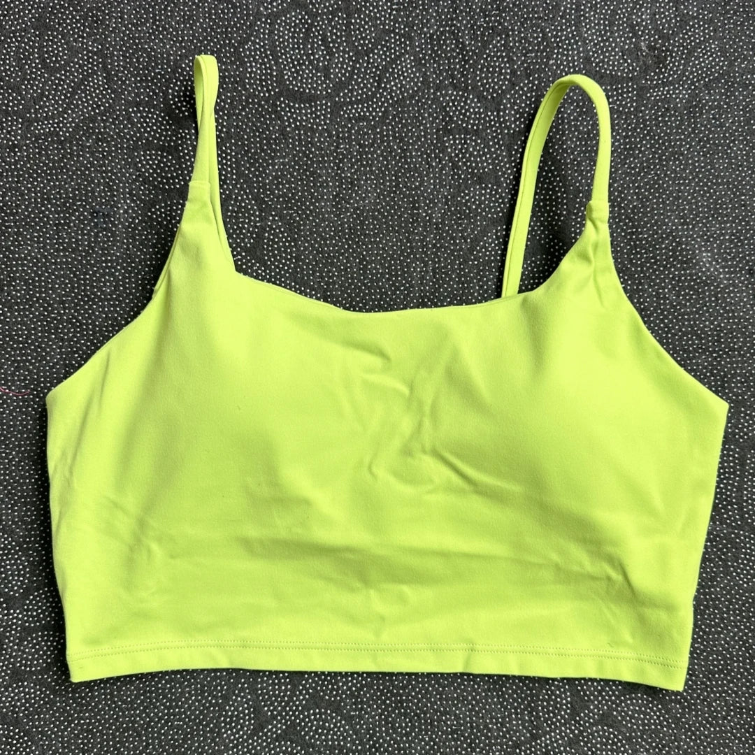 Solid Color Tight Fitness Women Sport Bra Spaghetti Strap Gym Yoga Bra Athletic Underwear Soft Top Workout Train With Chest Pad