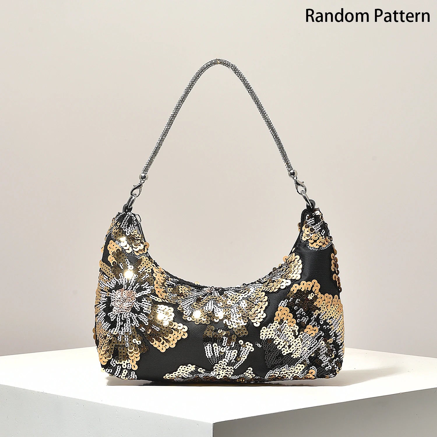 Shoulder Bag,Floral Pop,Sequin Bag,Embroidery,Gala Night,Party Outfits,Prom Bag,Wedding Items,Elegante,Valentine,Random Pattern