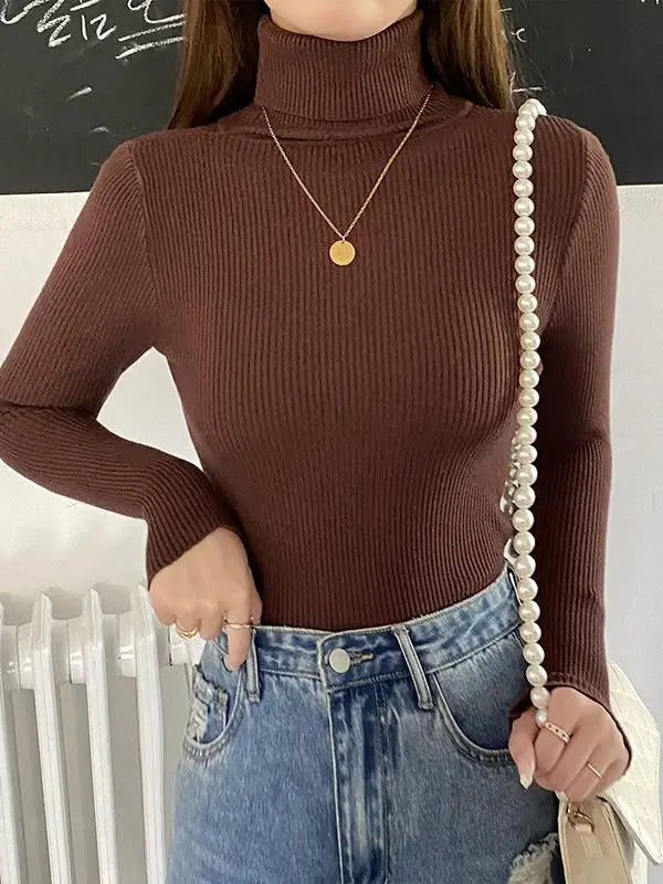 Women Fall Turtleneck Sweater Knitted Soft Pullovers Cashmere Jumpers Basic Soft Sweaters For Women 2026 Autumn Winter