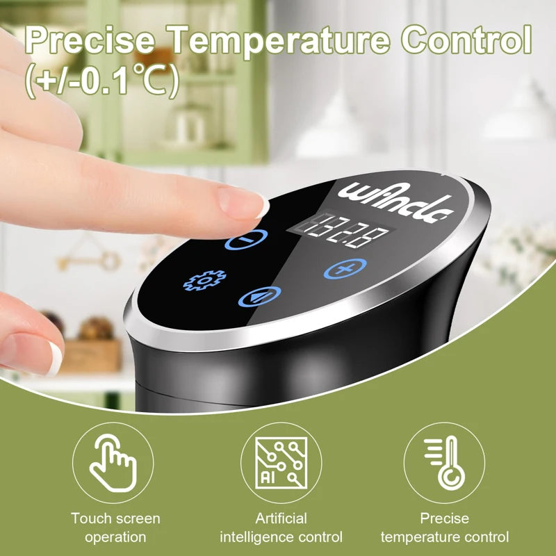 1100W Vacuum Sous Vide Cooker IPX7 Waterproof Slow Cooker with Digital Display LCD Touch Immersion Circulator Accurate Cooking 66