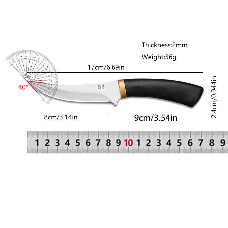 D2 Boning Knife Stainless Steel Sharp Kitchen Knives for Cutting Vegetables and Peeling Fruit Meat Cleaver Beef and Lamb Knives