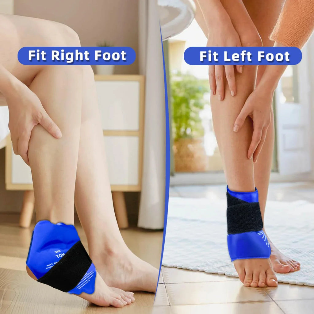 Ankle Ice Pack Wrap Reusable Gel Cold Compression for Foot Discomfort Ice Wrap for Feet Swelling and Recovery Sprained Ankles