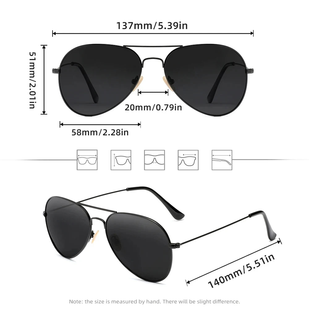 RareBray Brand Original Unisex Pilot Sunglasses Retrio Trendy UV400 Polarized Driving Travel Women/Men Anti-glare Eyeglasses