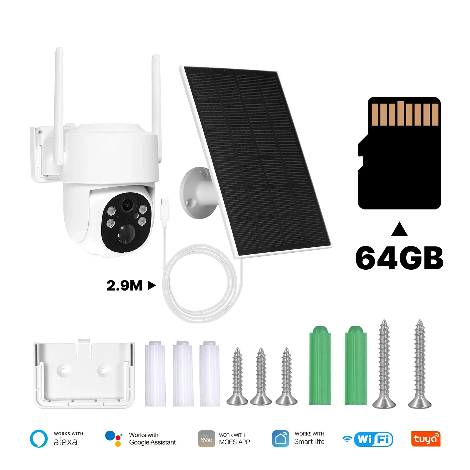 MOES Tuya 4G/WIFI 4MP Surveillance Smart Security Camera Solar Charging IP65 Waterproof Human Tracking Full Color Night Vision