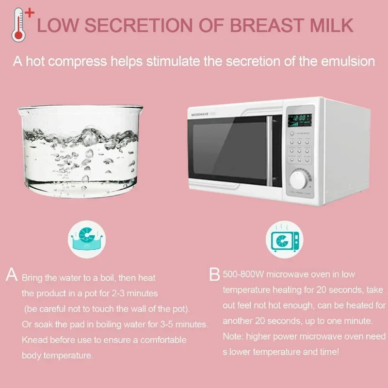 2 Pack Hot/Cold Breast Gel Bead Ice Packs Breast Cooling & Heat Pads Relief for Breastfeeding Nursing Pain Boost Milk Let-Down