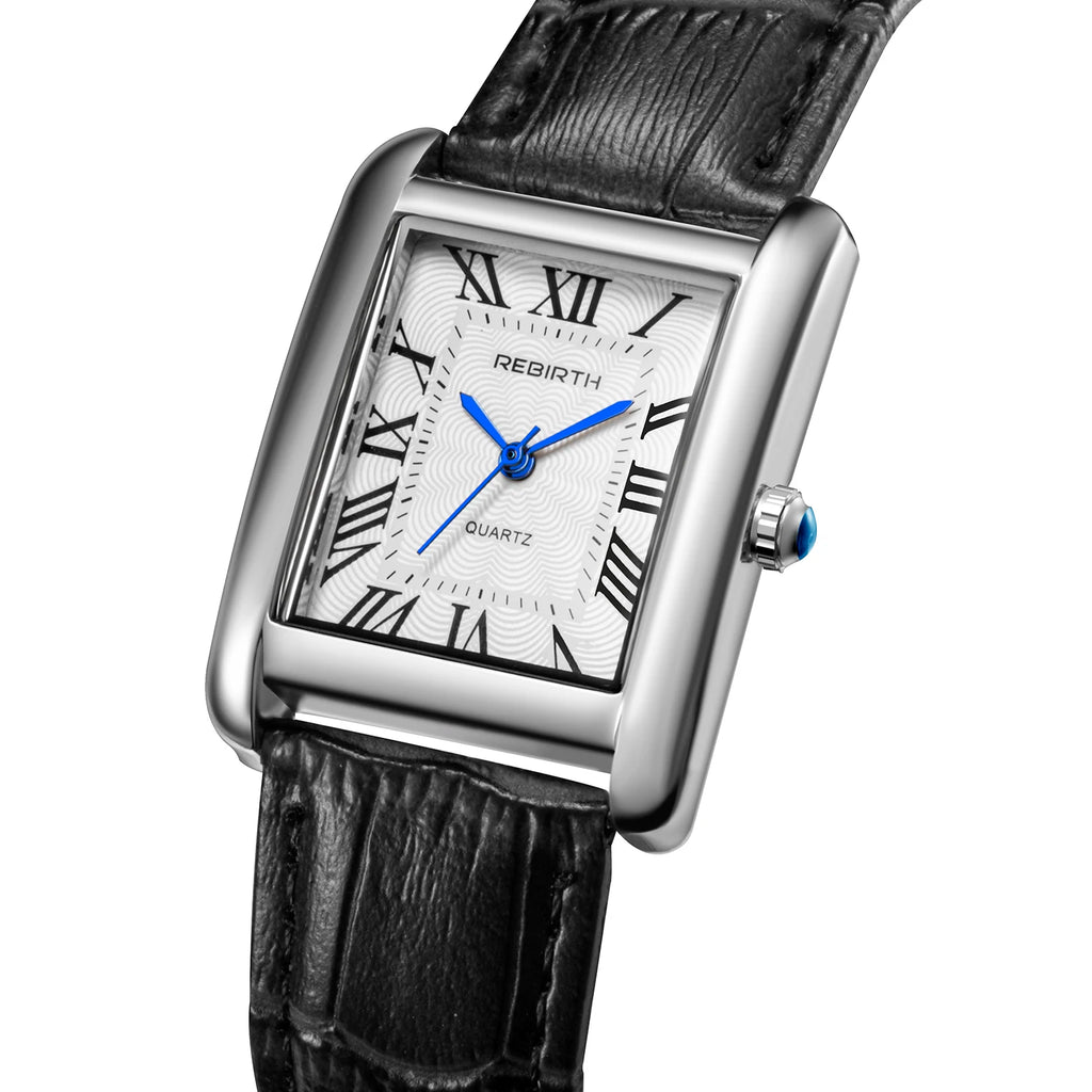 Retro-Style Simple Small Square Watch with Roman Numerals, Trendy and Artistic Quartz Movement Wristwatch
