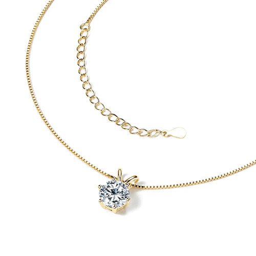 0.5–5ct Moissanite Pendant Necklace in 925 Silver - view 2
