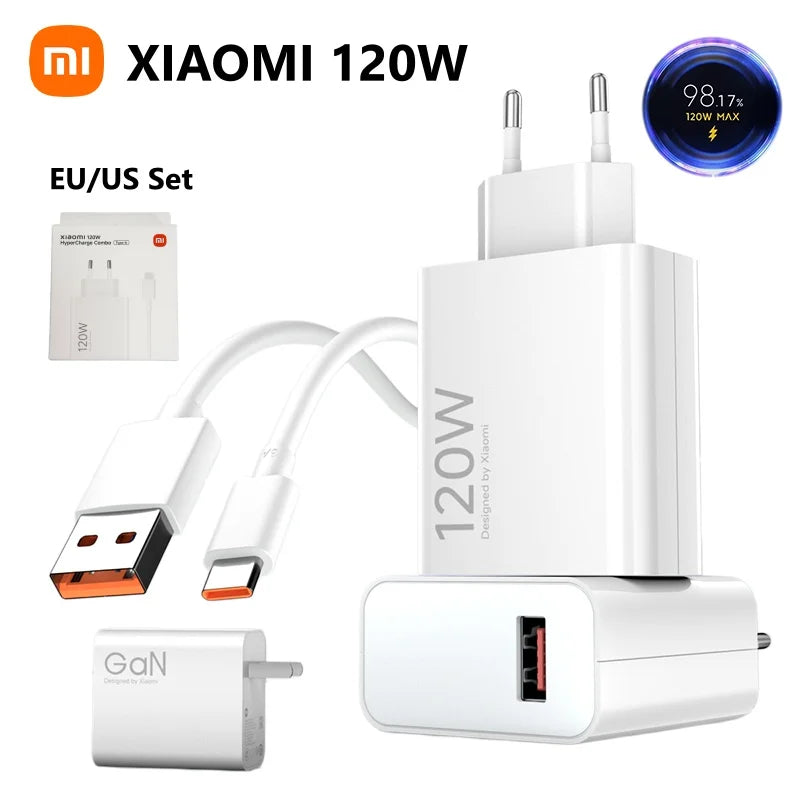 Original Xiaomi 120W Charger Turbo Fast Charge Charger Adapter for Xiaomi 17 15 14 13 Pro Ultra 17T Charger POCO X7 X8 Pro Redmi