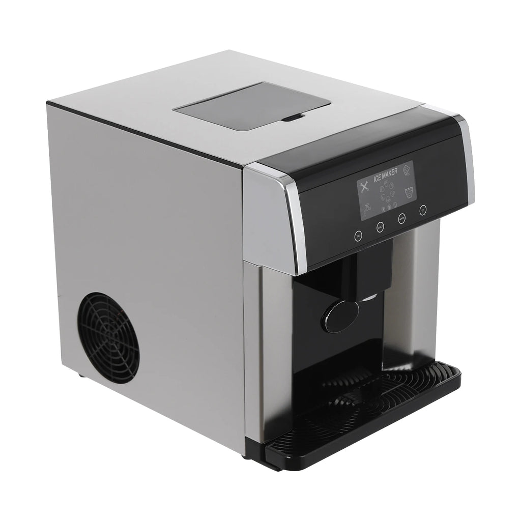100-150W Stainless Steel Ice Machine LCD Touch Control Ice Maker R290 110V/60Hz Ice Generator Used In Homes Cafes Offices And More